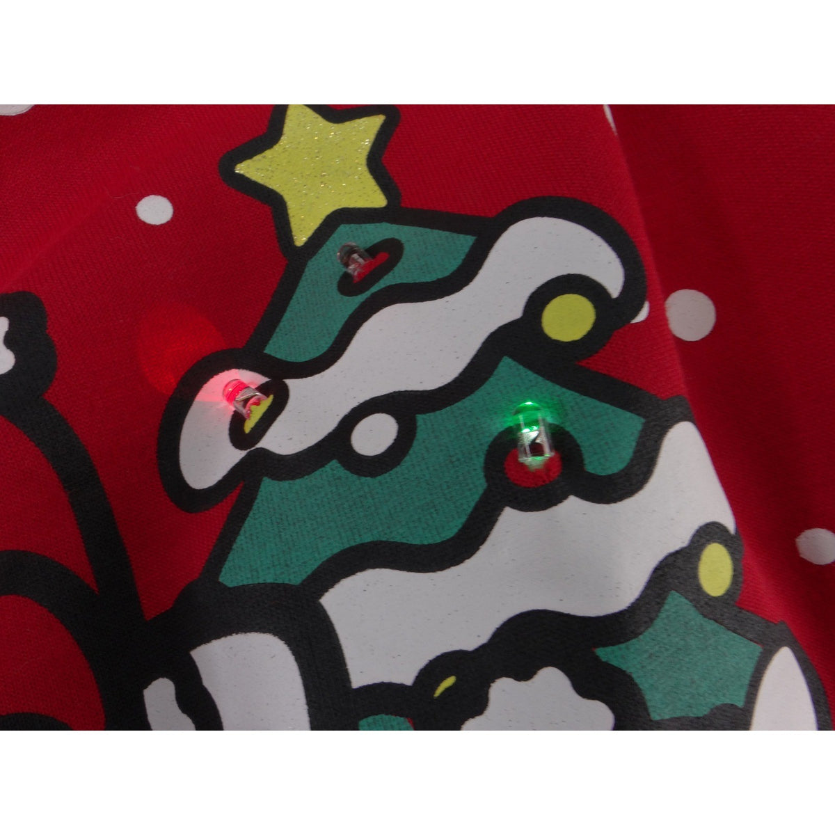 Hello Kitty Christmas Sweatshirt Red Light Up Be Merry & Bright Women L 331010