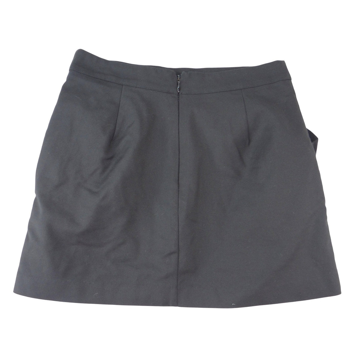 Forever 21 Womens Black Ruffle Pocket Mini Skirt Size 26 Solid A Line2