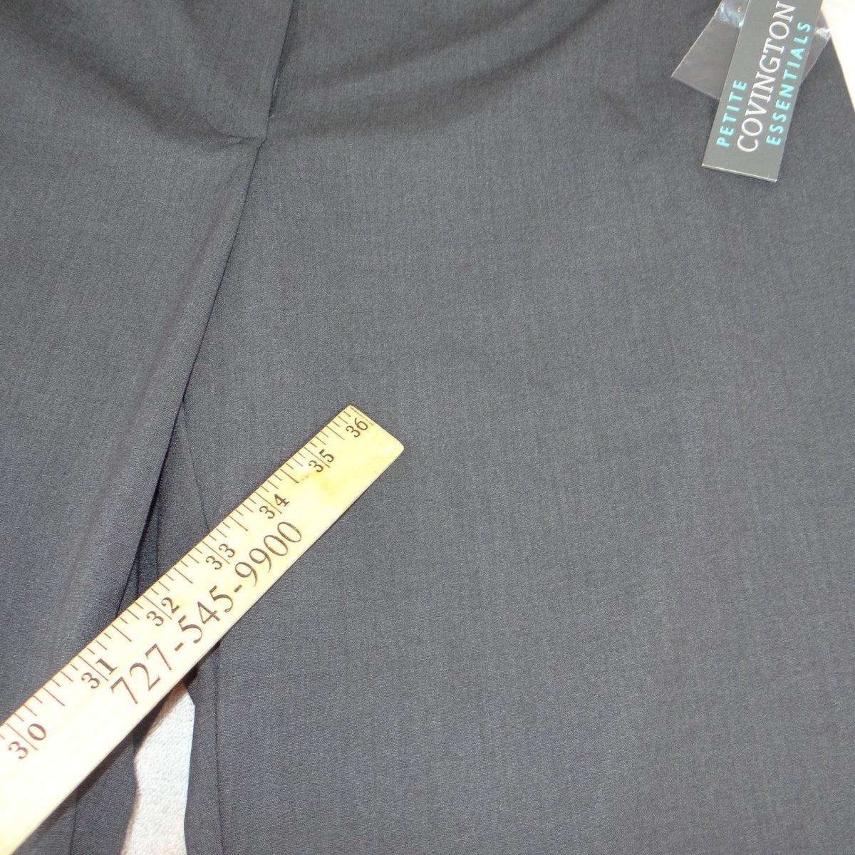 NWT Covington Essentials Petite Curvy Fit Wide Leg Dress Pants Gray 14P7