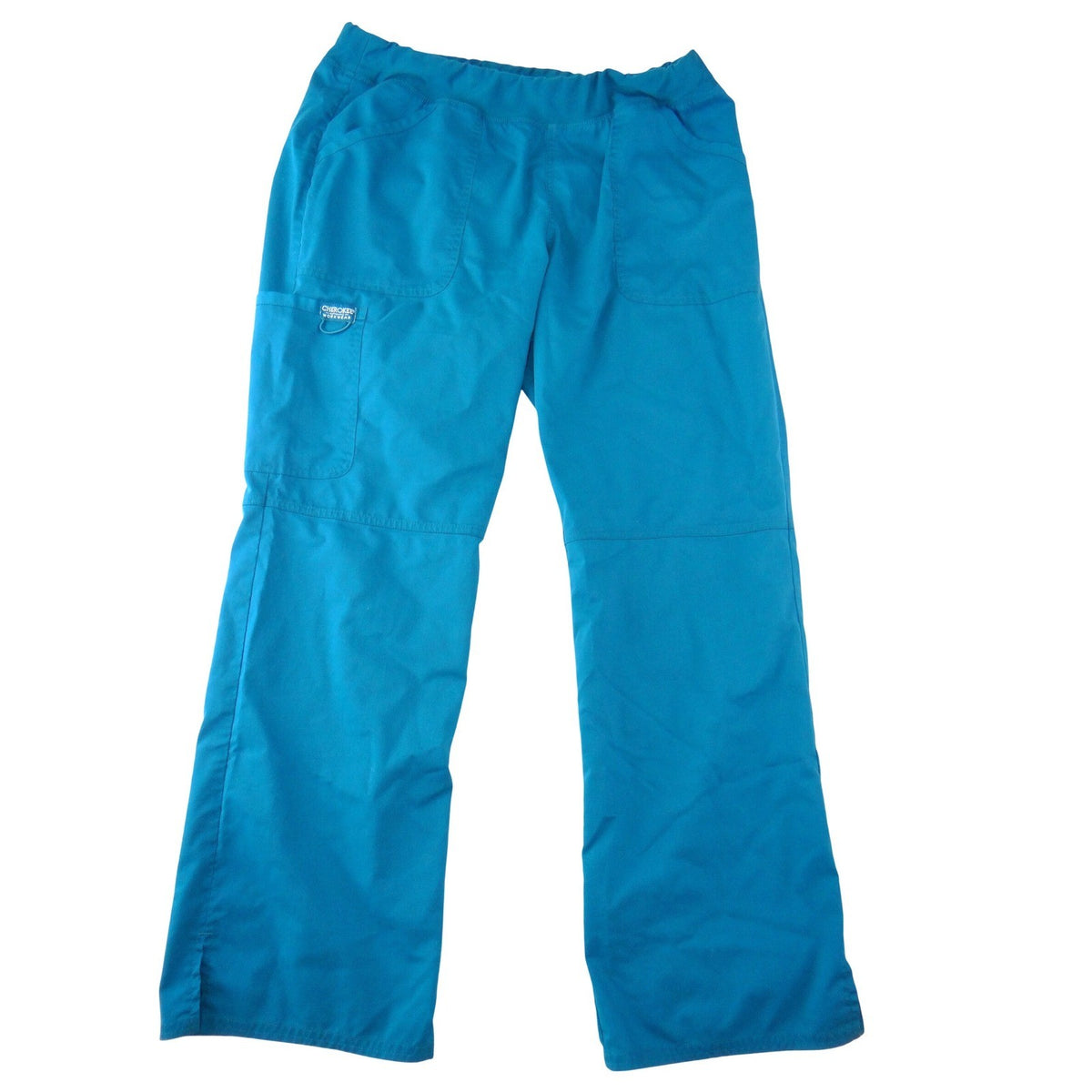 Cherokee Authentic Workwear Women Teal Blue Cargo Scrub Pants Large0