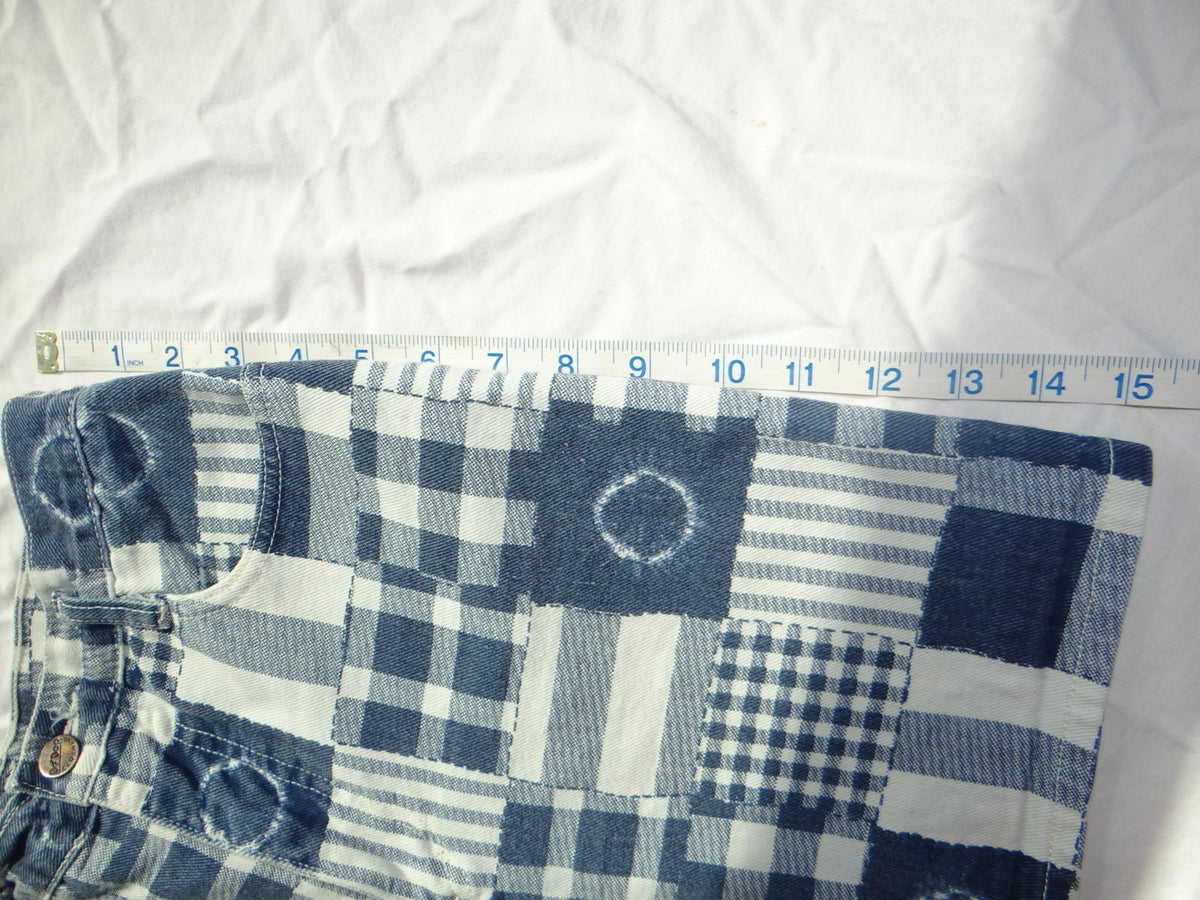 Women's Patchwork Pattern Casual Shorts XXS Size 0-2