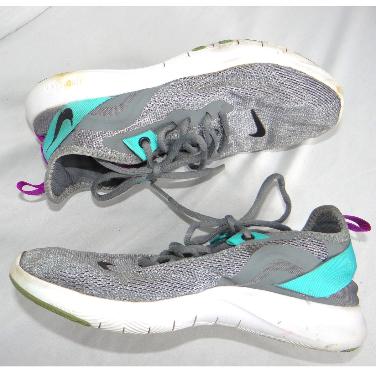 Nike Flex Experience RN 8 Womens Running Shoes Grey Teal Purple Size 5.51