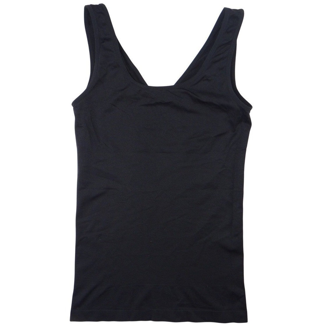 Womens Black V Neck Sleeveless Tank Top Basic Layering Seamless Fit M