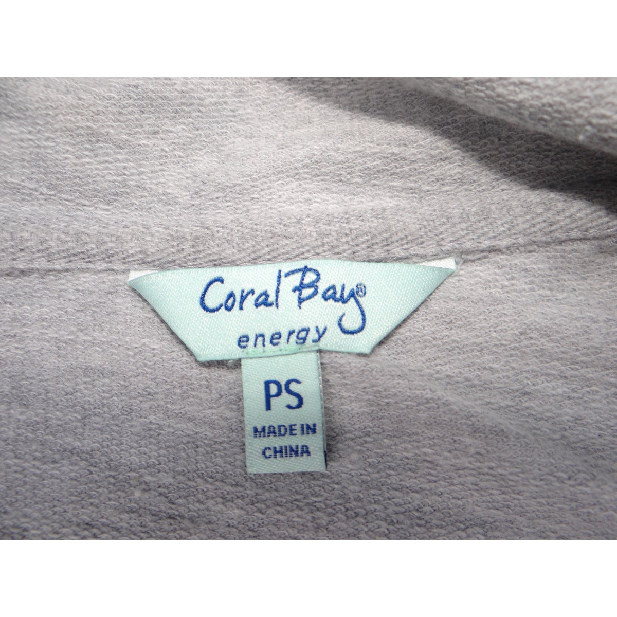 Coral Bay Energy Gray Full Zip Mock Neck Lace Up Side Jacket PS