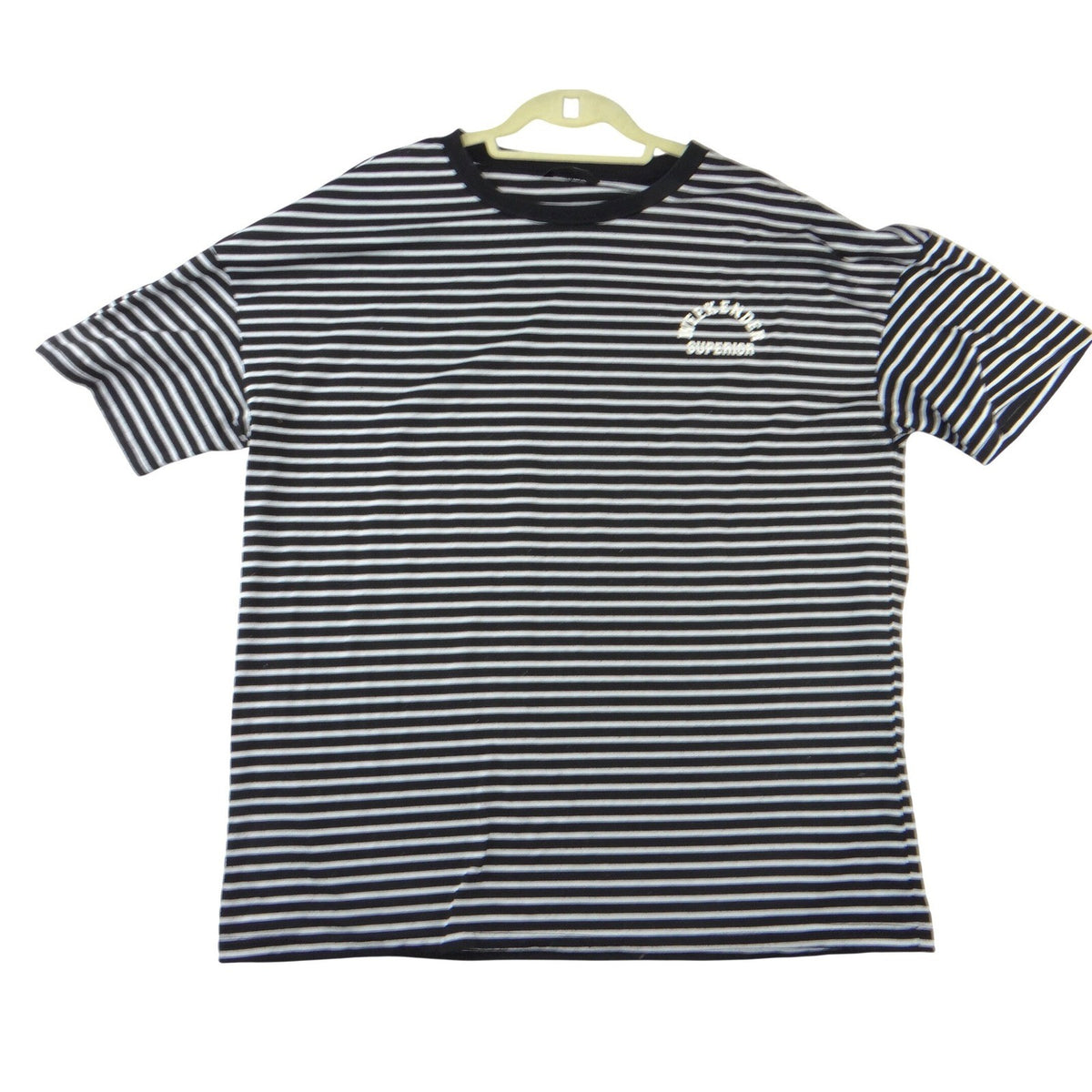 Mens Black White Striped Weekender Superior Graphic Short Sleeve T Shirt0