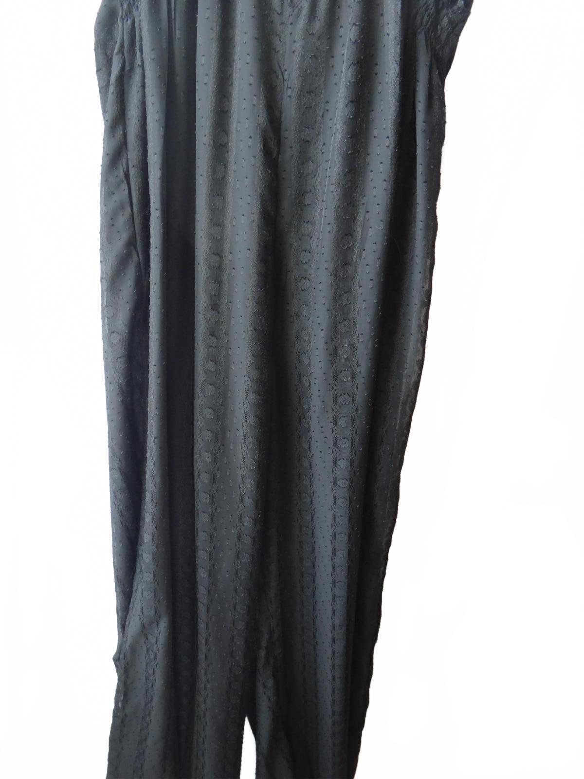 Elegant Black Lace Trimmed Jumpsuit   size 45