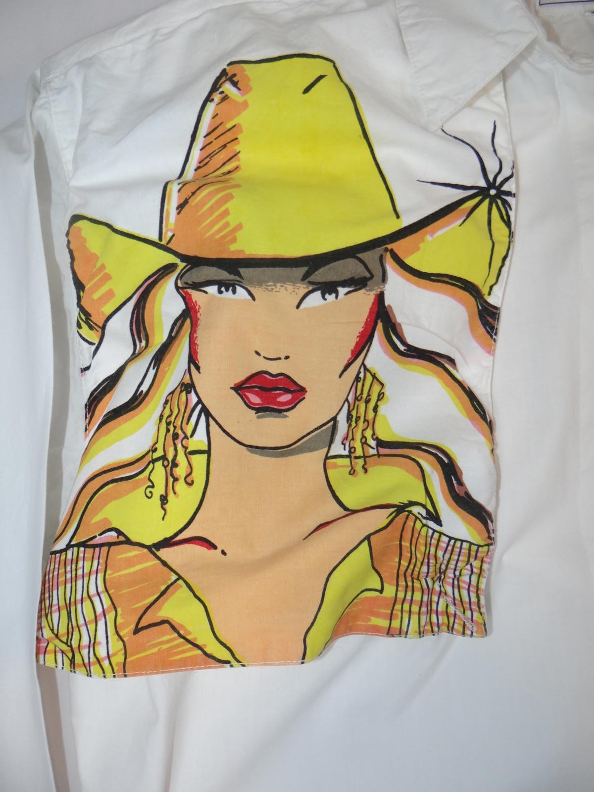 Vintage White Rodeo Rose Cowgirl Western Style Button Up Size Small