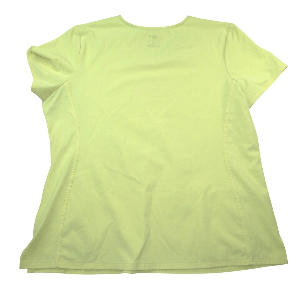 Heartsoul Break On Through Neon Lime Yellow V Neck Scrub Top Womens 2XL 2XG2
