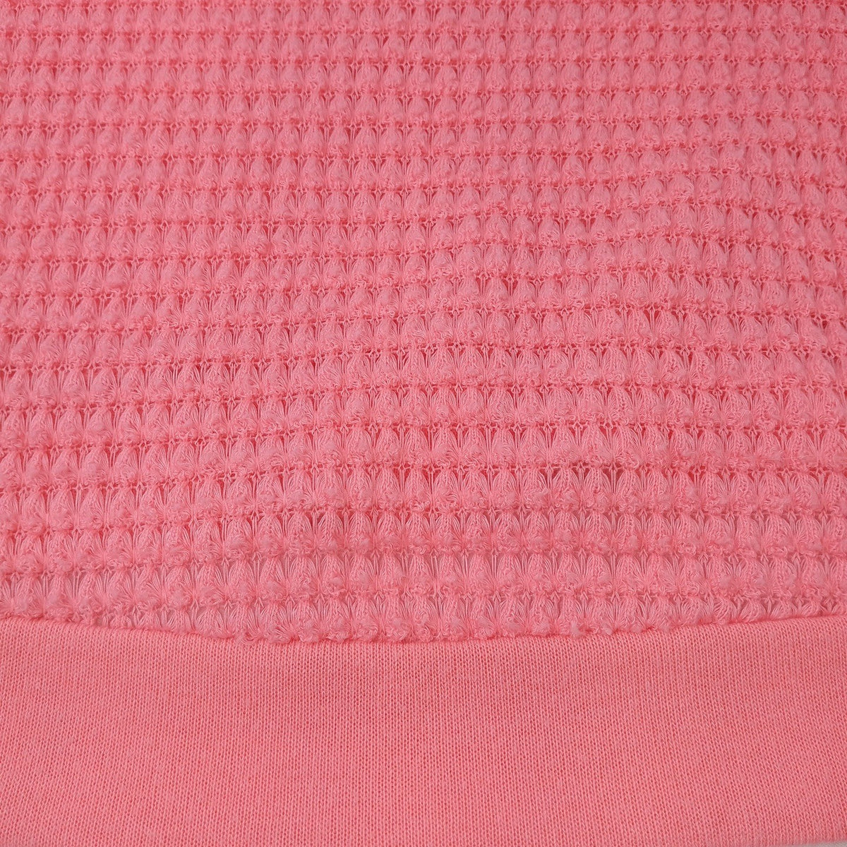 Blushed Coral Pink Waffle Knit Cropped Sweater Size L