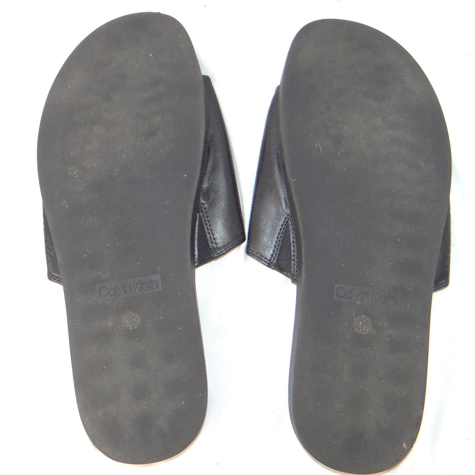 Calvin Klein Mens Black Micro Perforated Slide Sandals Size 12 US 46 EUR6