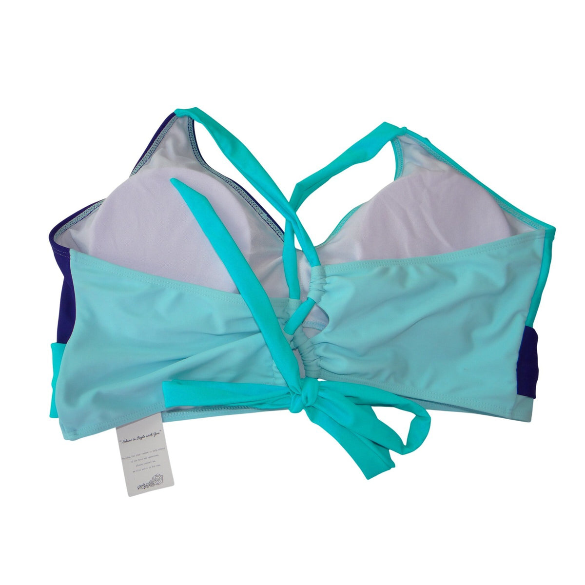 NWT Rosvigor Womens Plus Size 3XL Colorblock Bikini Set Purple Teal High Waist5
