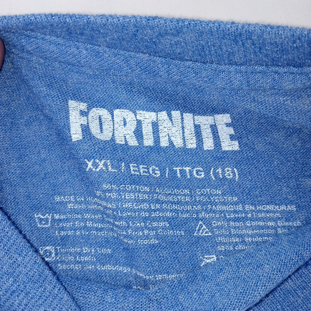 Fortnite T Shirt Youth XXL Blue Graphic DJ Robot Tee Top Kids