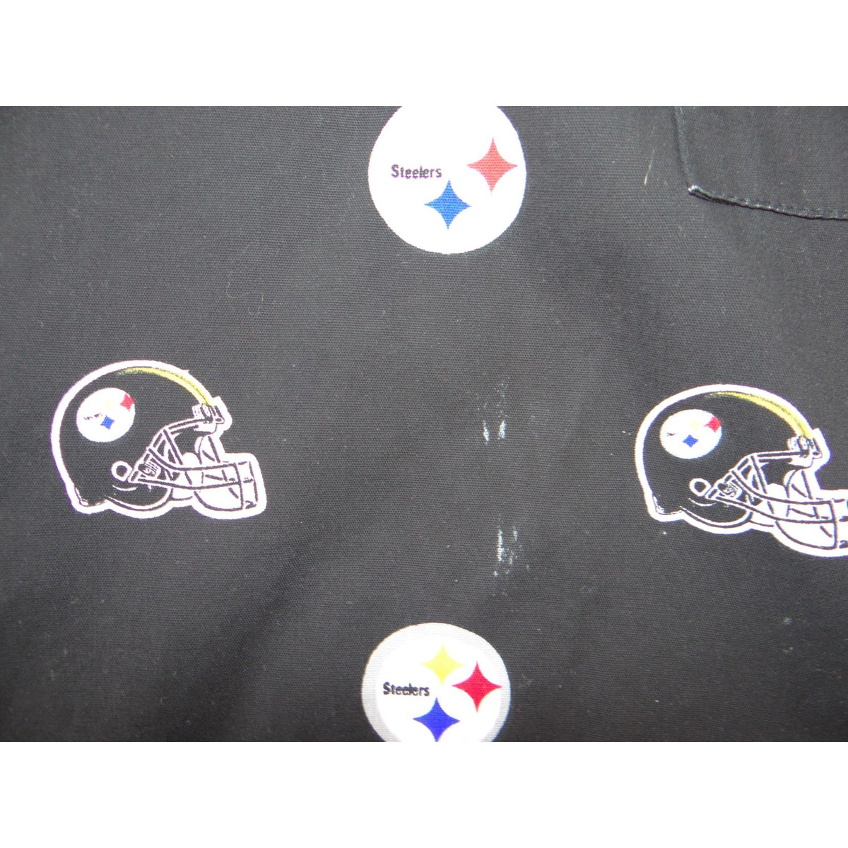 NFL Team Apparel Pittsburgh Steelers Scrub Top Womens Black V-Neck Logo Print L4