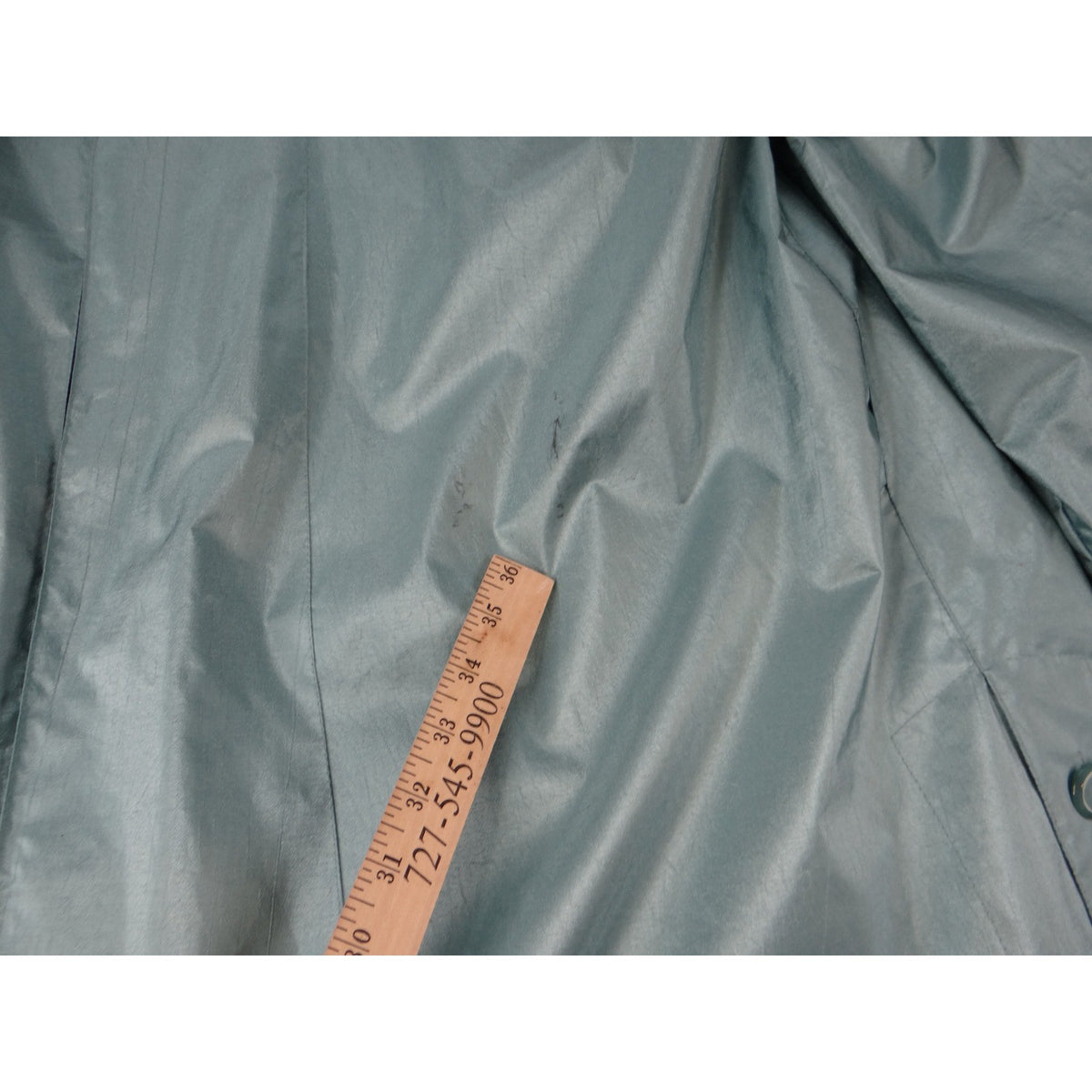 Vintage British Mist Teal Raincoat Women's Size 16 Trench Style Water Resistant10
