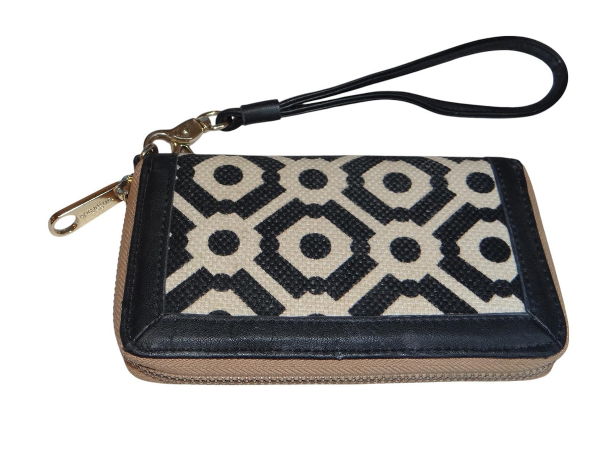 Sparrow Design Wristlet Wallet - Stylish Black and Cream Purse4