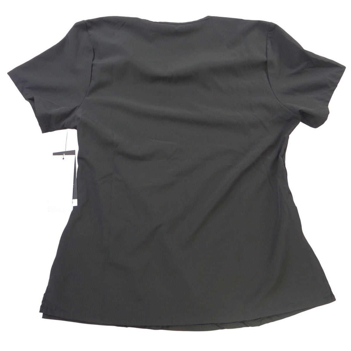 NWT Sag Harbor We Care Black V Neck Scrub Top Medical Uniform 4 Way Stretch Med4