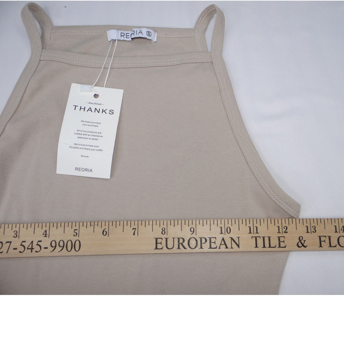 REORIA High Neck Sleeveless Thong Bodysuit Taupe Snap Closure Women's Size S