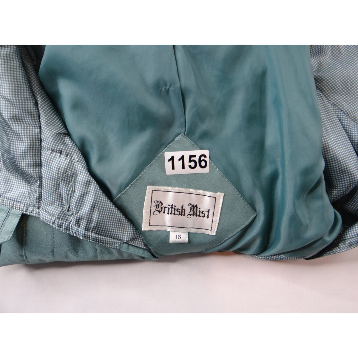 Vintage British Mist Teal Raincoat Women's Size 16 Trench Style Water Resistant15