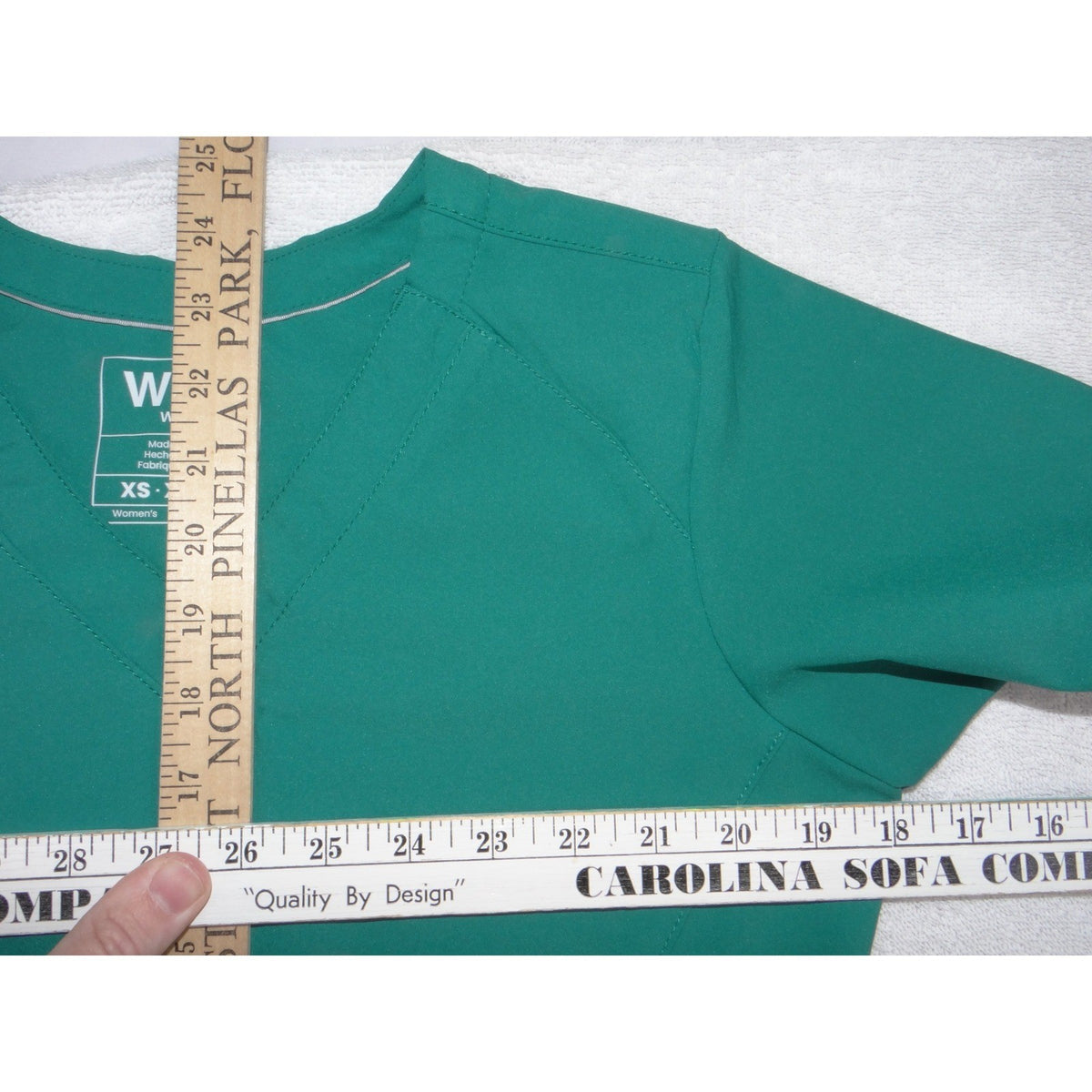 Wink W123 Women Scrub Top XS Teal Green V Neck Modern Fit Short Sleeve 33985