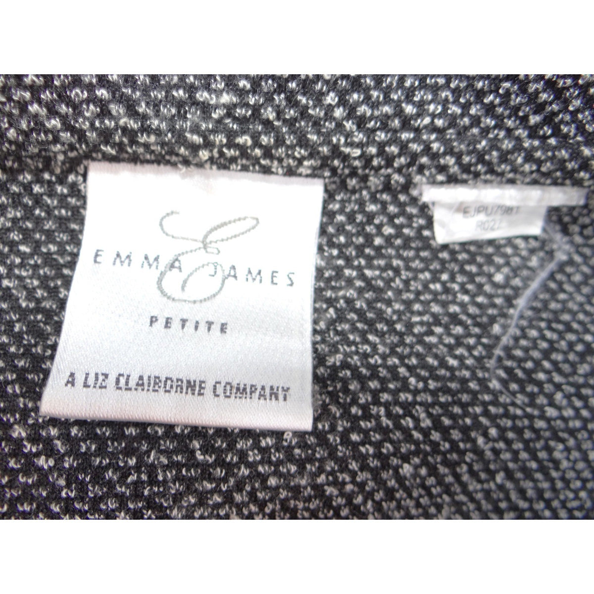 Emma James Petite Grey Textured Zip Up Jacket Liz Claiborne Size P2