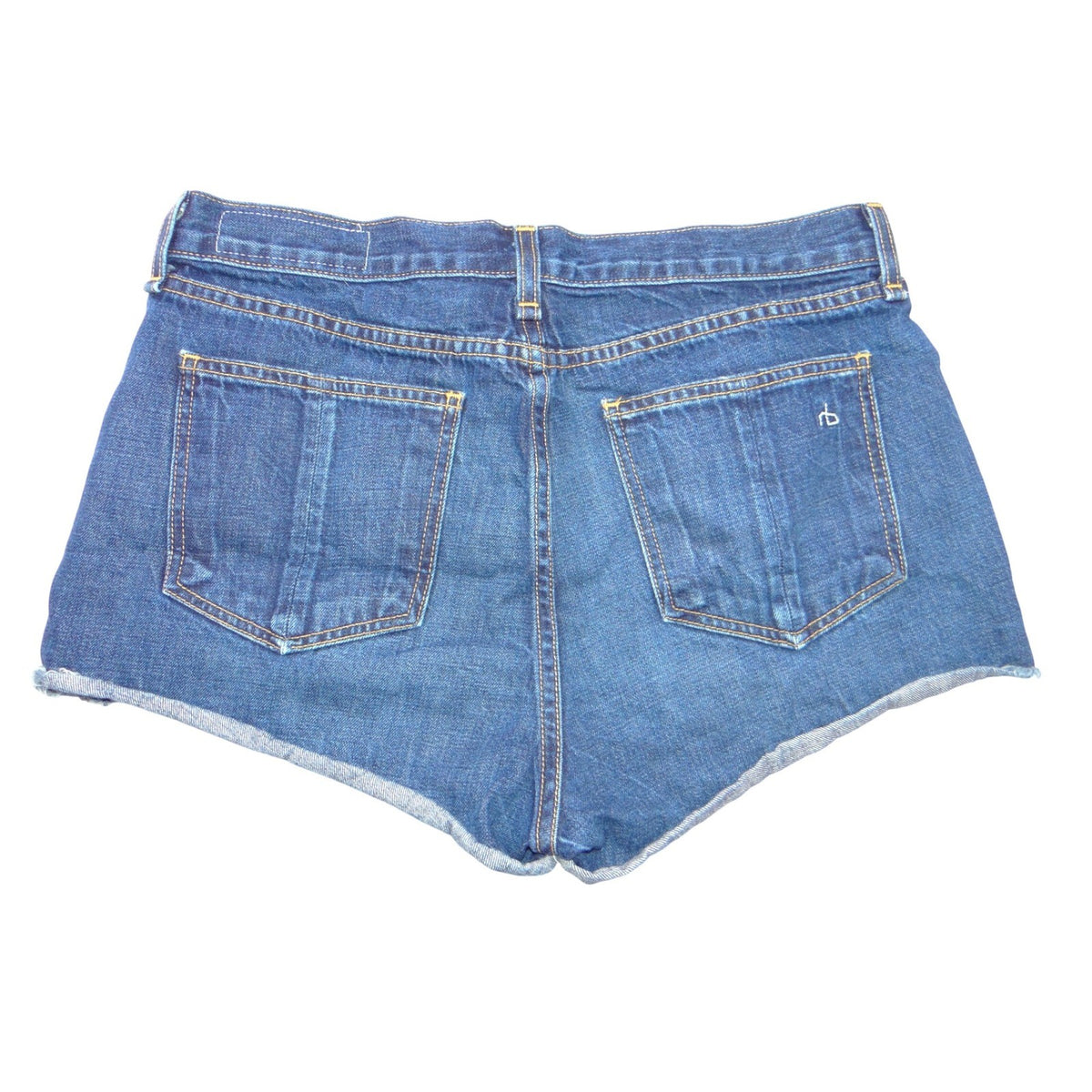 Rag & Bone JEAN Dark Wash Raw Hem Cut Off Denim Shorts Size 28 Blue2