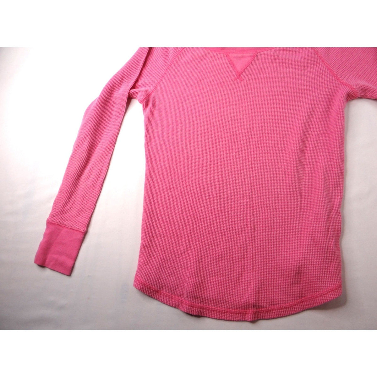 Faded Glory Pink Waffle Knit Long Sleeve Thermal Shirt Top Girls Size S 4-6