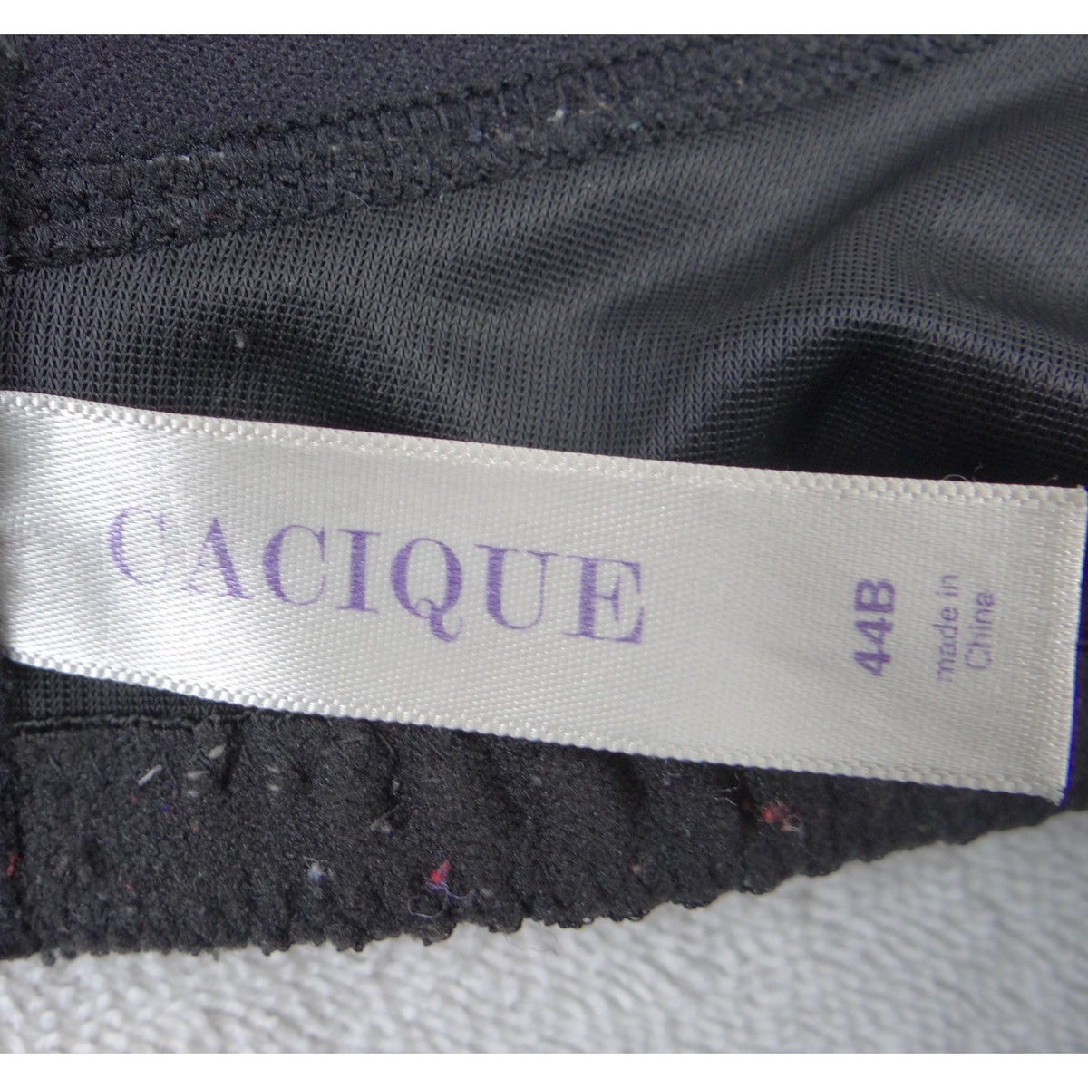 Cacique Black White Tropical Palm Leaf Print Underwire Plunge Bra 44B1