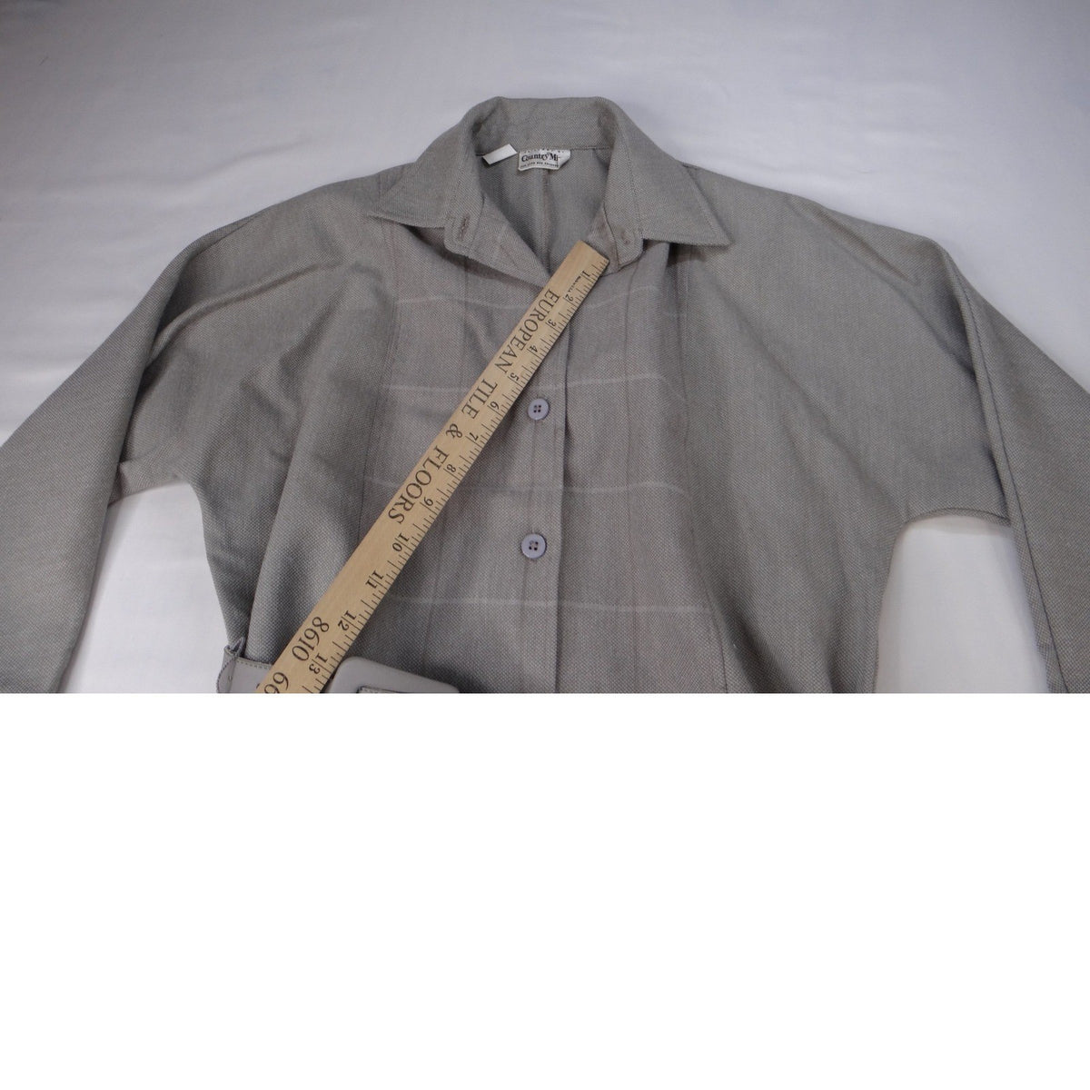 Vintage Country Miss Grey Plaid Button Front Belted Dress Women's Size 8 Wool5