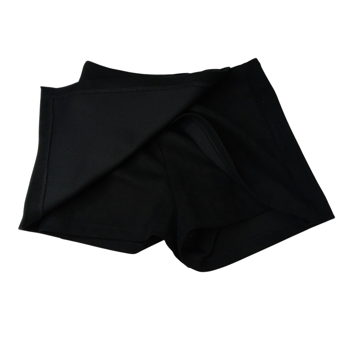 Black Wrap Skort Skirt Shorts Size M Polyester Spandex Casual