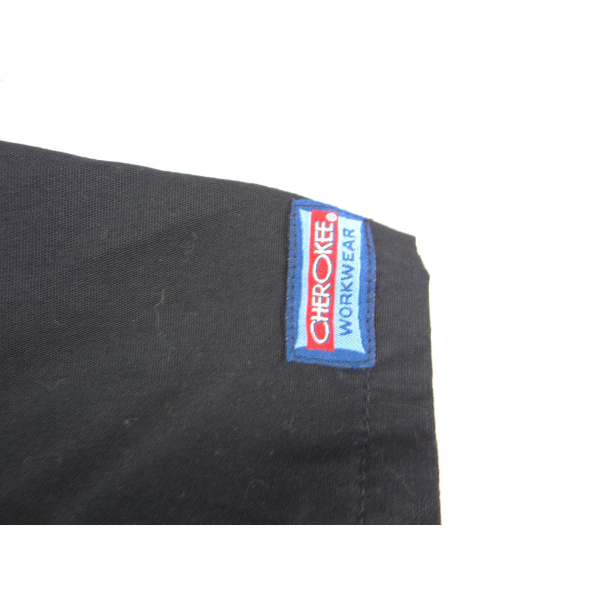 Cherokee Workwear Black Scrub Top Womens Large Notched V Neck Cinched Back 22233