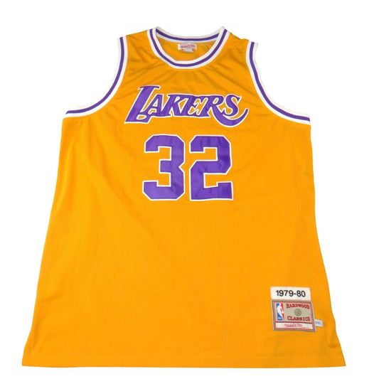 Rare Lakers Magic Johnson 32 Jersey 1979 80 Gold Mens 3XL Mitchell & Ness0