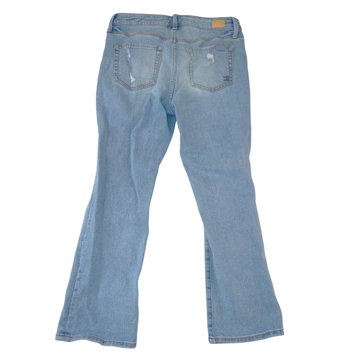 Seven7 Womens Light Wash Distressed Bootcut Jeans Ripped Knee Size 42