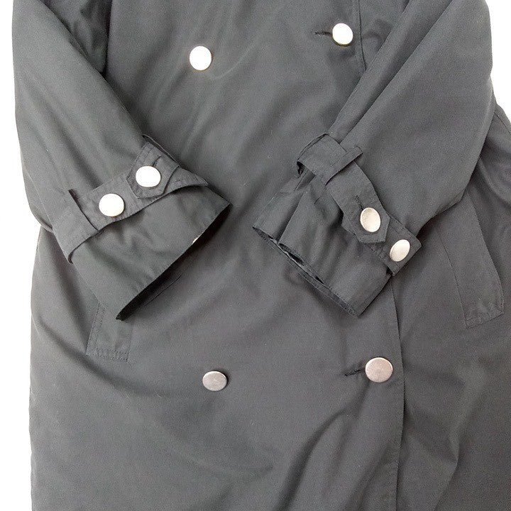 Classic Double Breasted Trench Coat Black Long Sleeve Belted Collar1