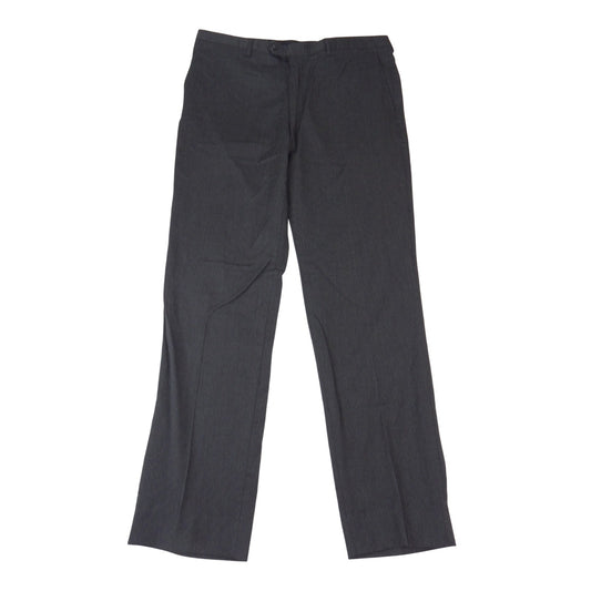 Jos A Bank Signature Tailored Fit Dress Pants Mens 37 Charcoal Grey Flat Front0