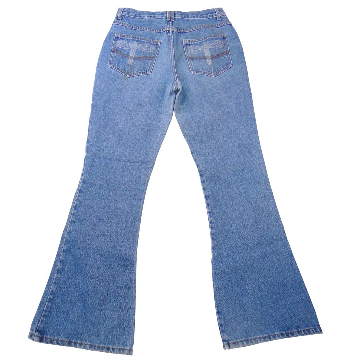 Vintage D'Mode Classix Flare Jeans Blue Dragonfly Pockets 90s Womens Size 133