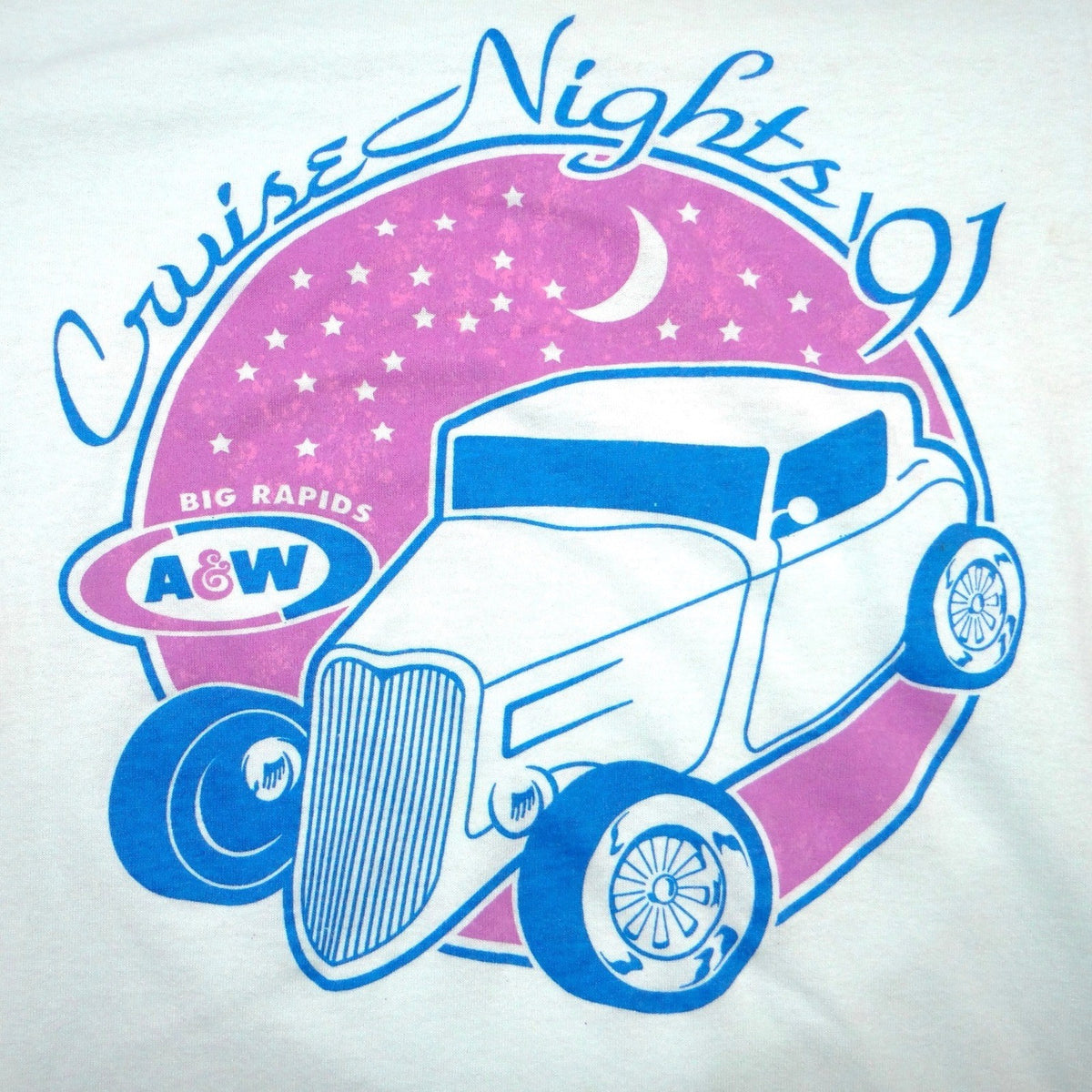 Vintage 1991 Hanes A&W Cruise Nights Big Rapids Hot Rod T-Shirt Mens L