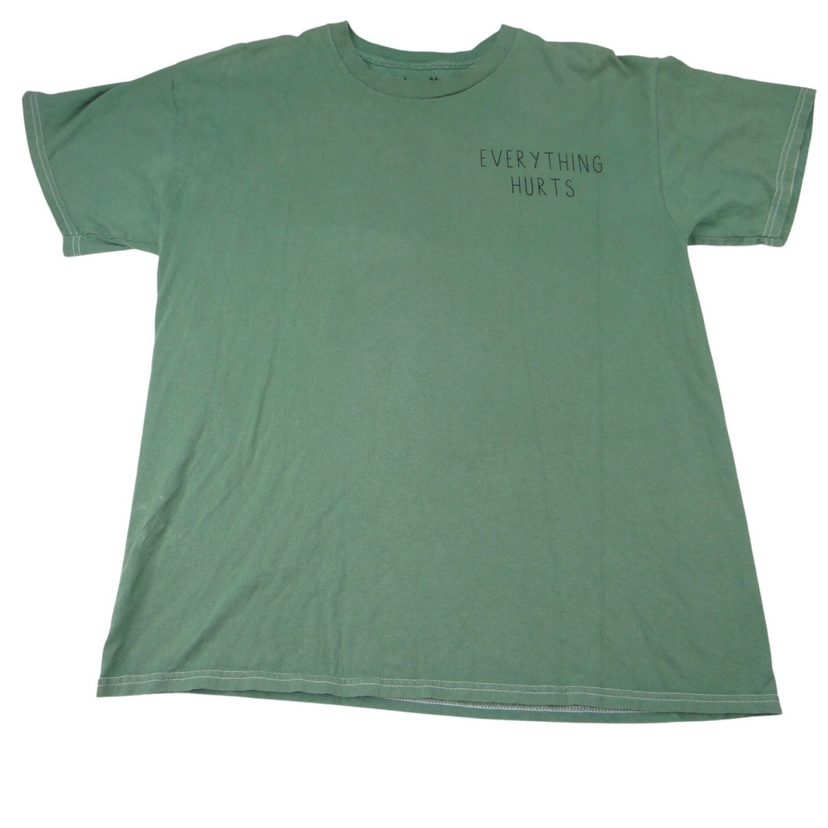 Threadless T Shirt Everything Hurts Grim Reaper Graphic Print Green Size M