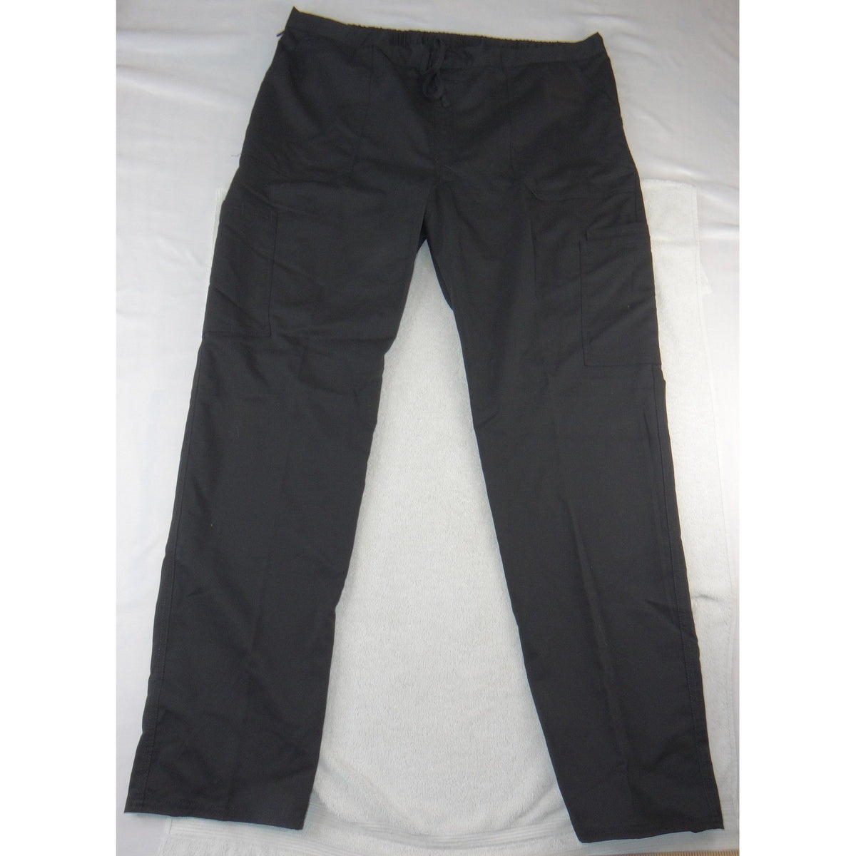 Scrubstar Mens XL Black Cargo Scrub Pants Elastic Drawstring Waist1