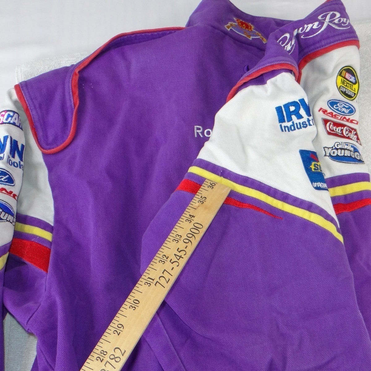Chase Authentics Crown Royal Roush Racing NASCAR Jacket Jamie McMurray Purple L17
