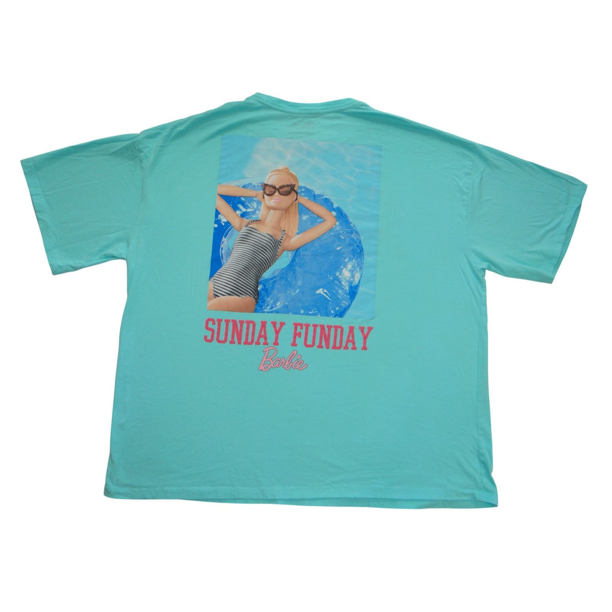 Barbie Sunday Funday Graphic T Shirt Aqua Blue XXL Women's Cotton Tee