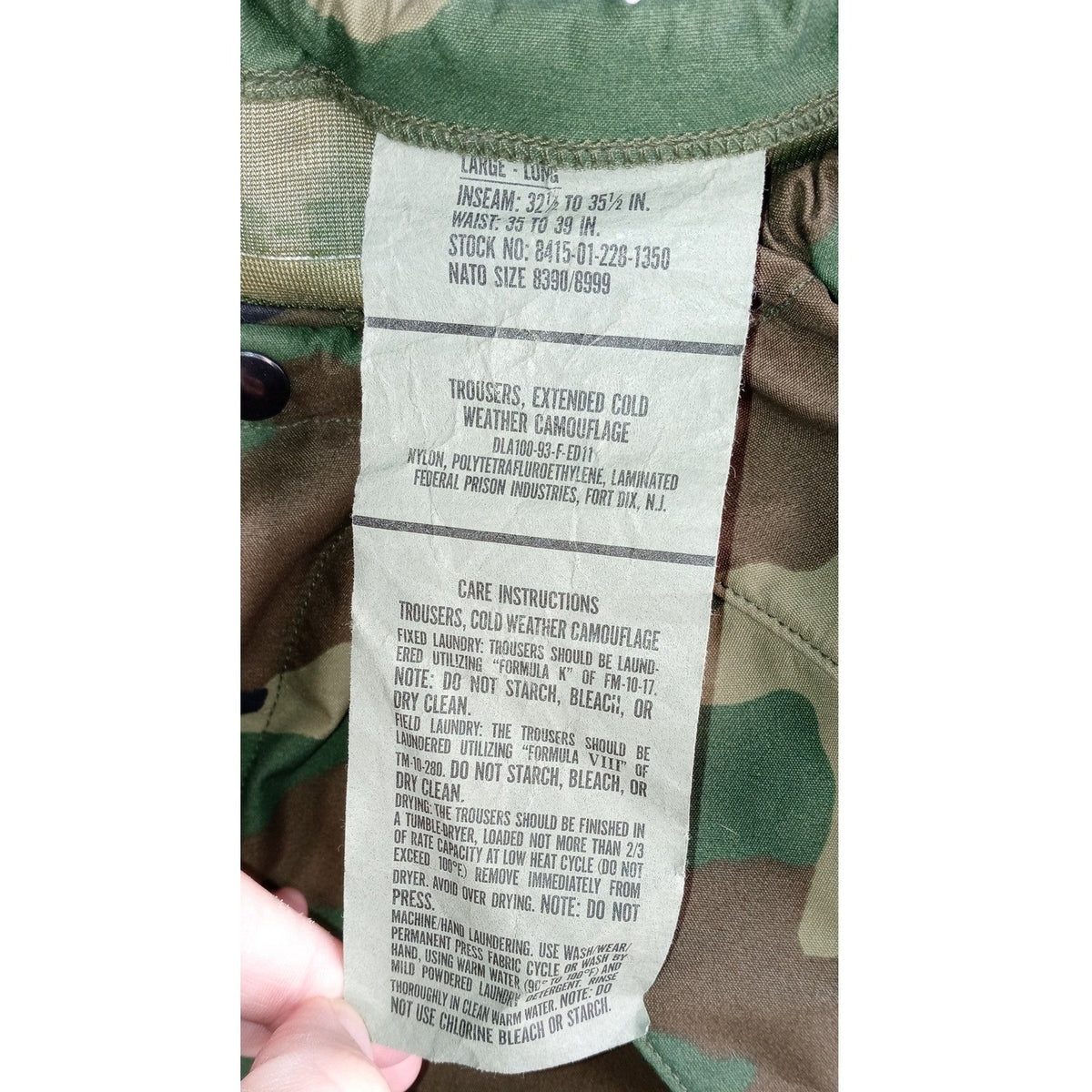 Mens Extended Cold Weather Camouflage Trousers Military Surplus Large2