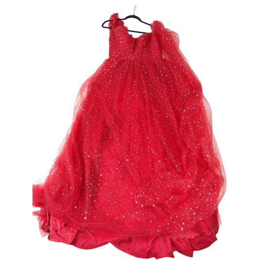 Red Tulle Celestial Star Moon Ball Gown Prom Dress Cape Sleeve 2829 Mens 100