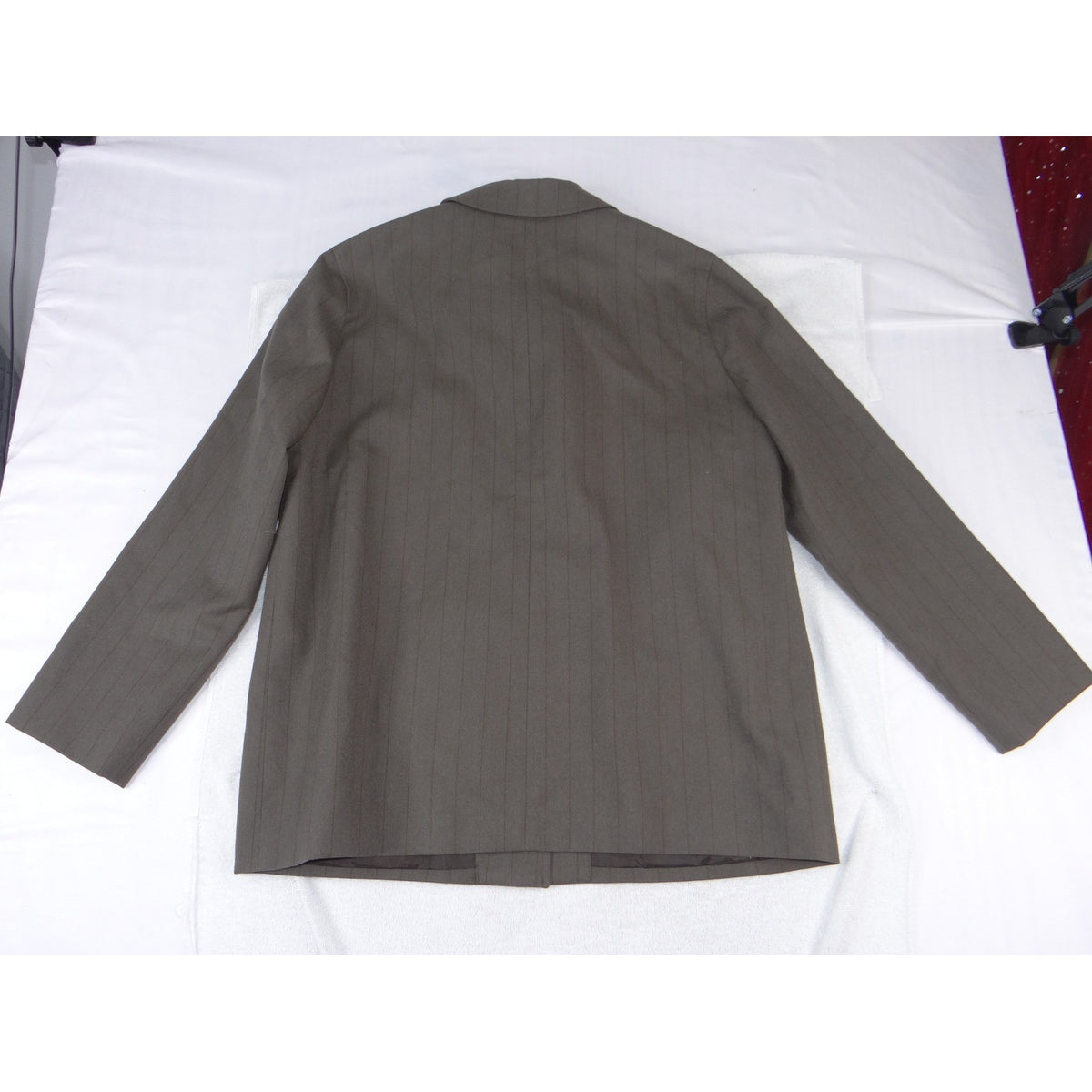 Stafford Mens Brown Pinstripe Two Button Blazer Sport Coat Jacket Regular 39121