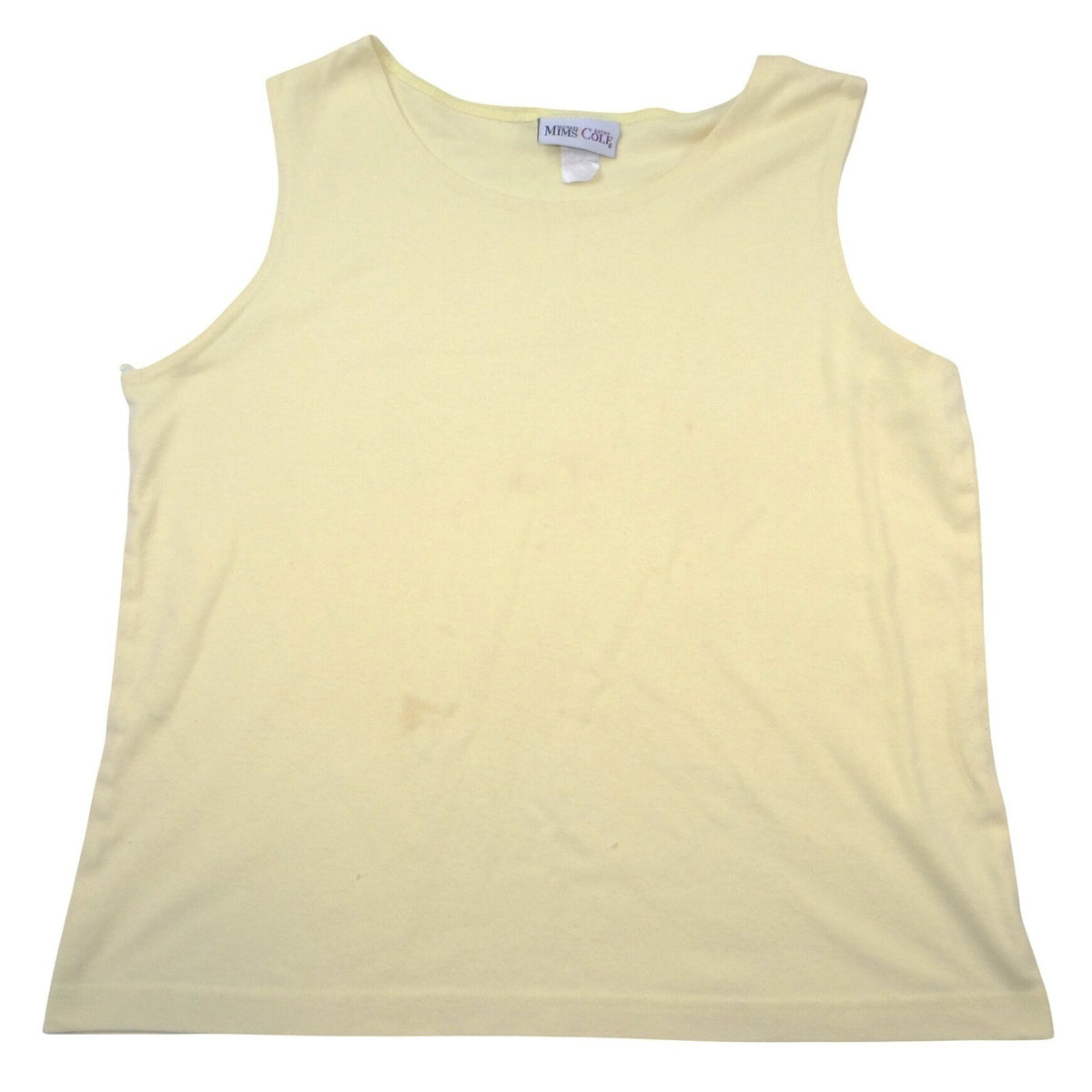 Michael Kathy Mims Cole Womens Sleeveless Knit Tank Top Pale Yellow Scoop Neck