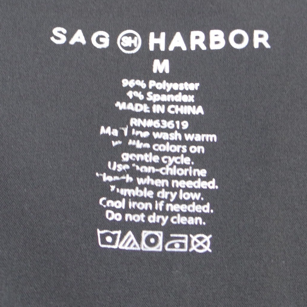 NWT Sag Harbor We Care Black V Neck Scrub Top Medical Uniform 4 Way Stretch Med1