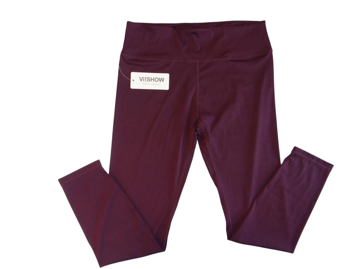 VISHOW Women's Burgundy Leggings - XL