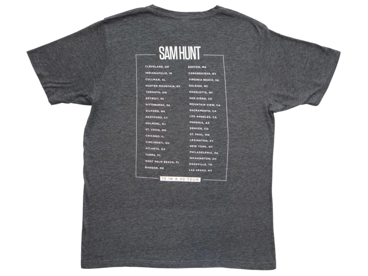 Sam Hunt 15 in a 30 Tour T-Shirt1