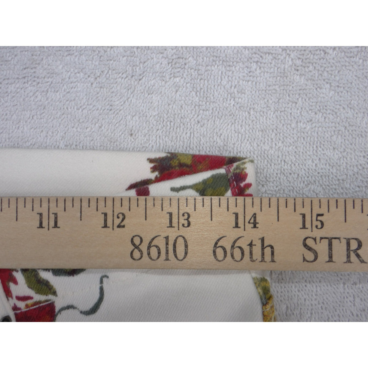 Time and Tru Womens Floral Skinny Pants White Red Yellow Size M 8 10 High Rise3