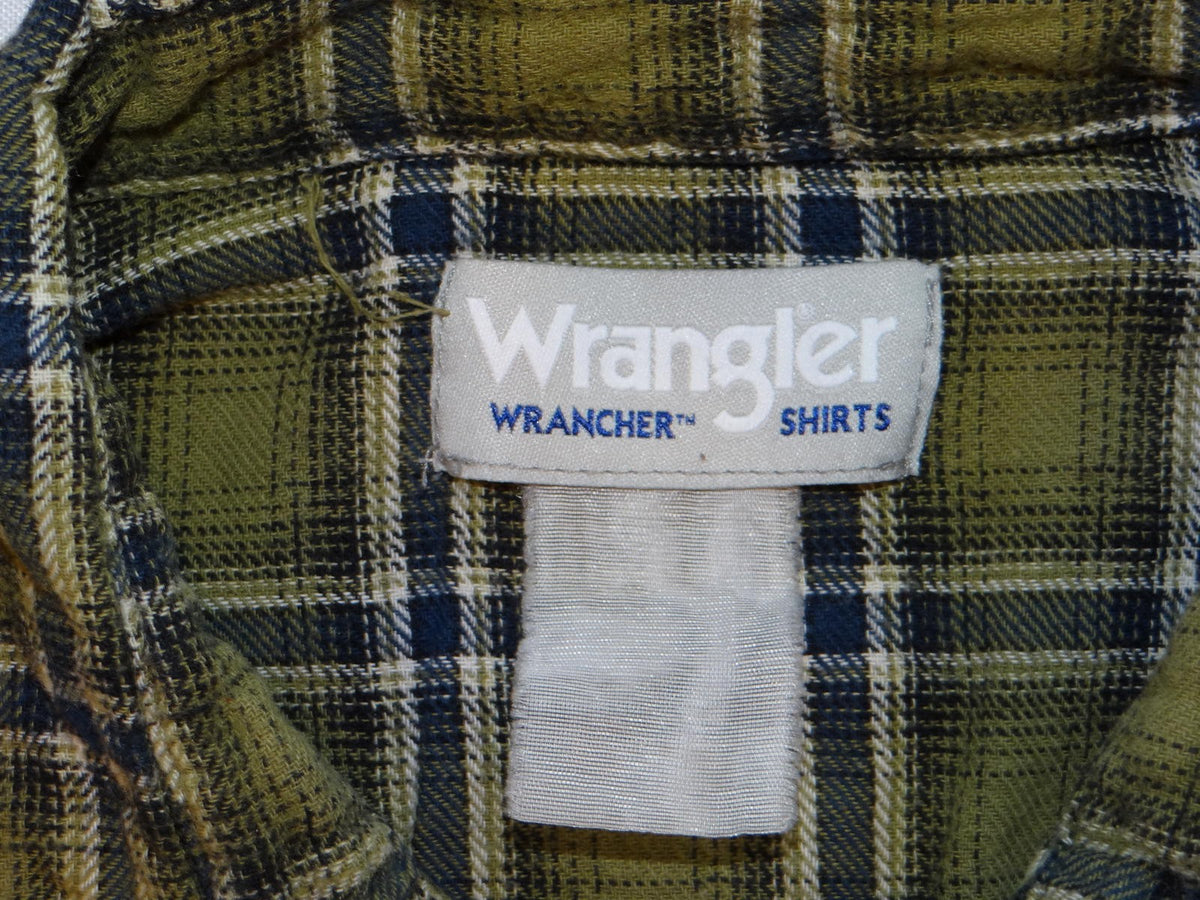 Men's Olive Green Plaid Casual Shirt with Snap Buttons5
