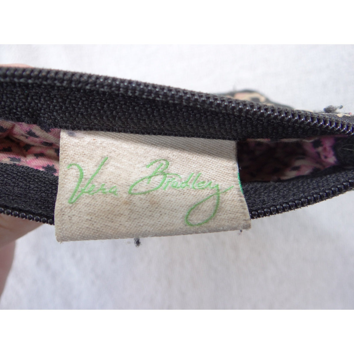 Vera Bradley Elephant Paisley Quilted Cotton Zip Coin Purse Pouch Black Pink2